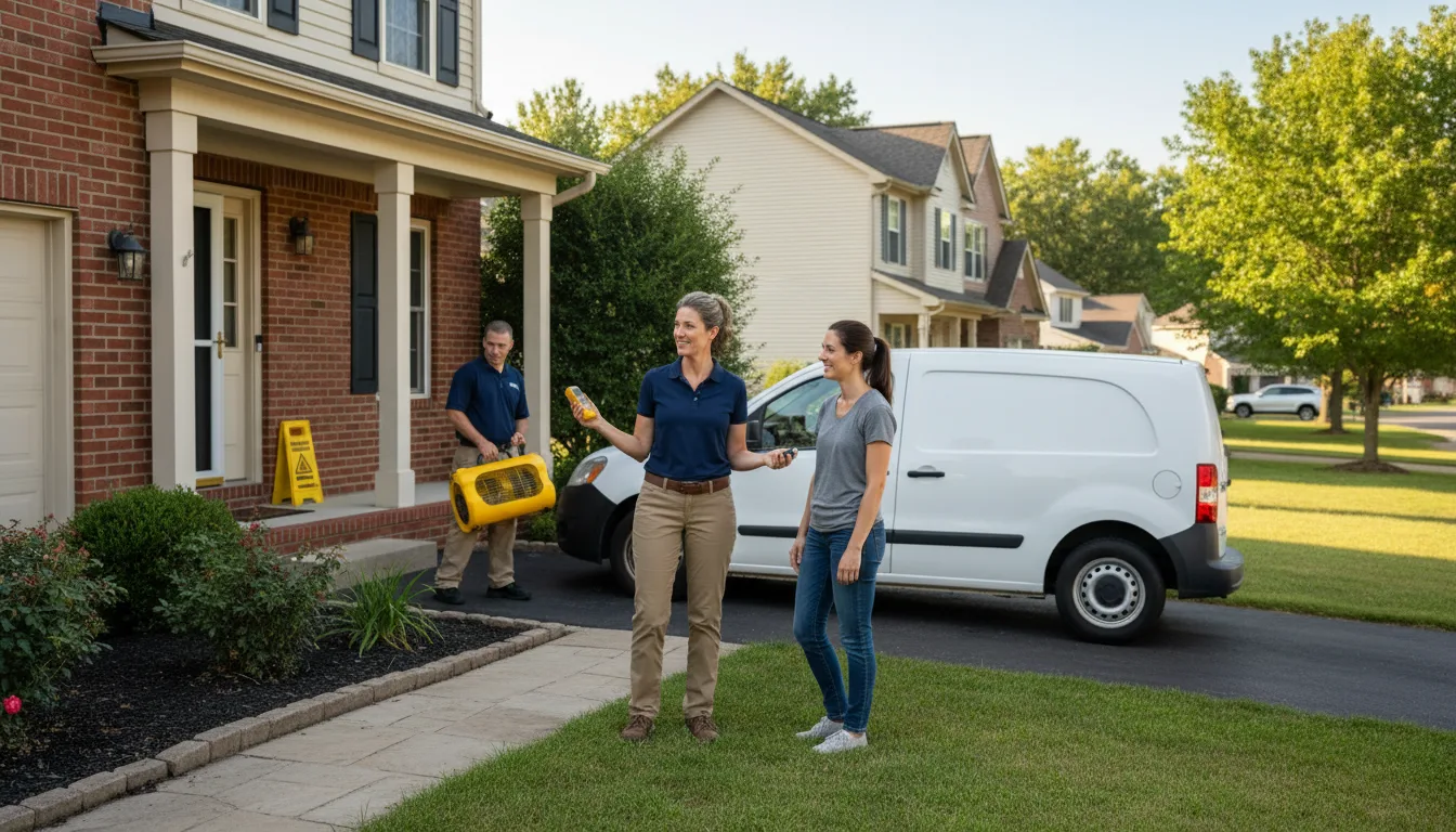Residential water damage restoration in Candor, NC
